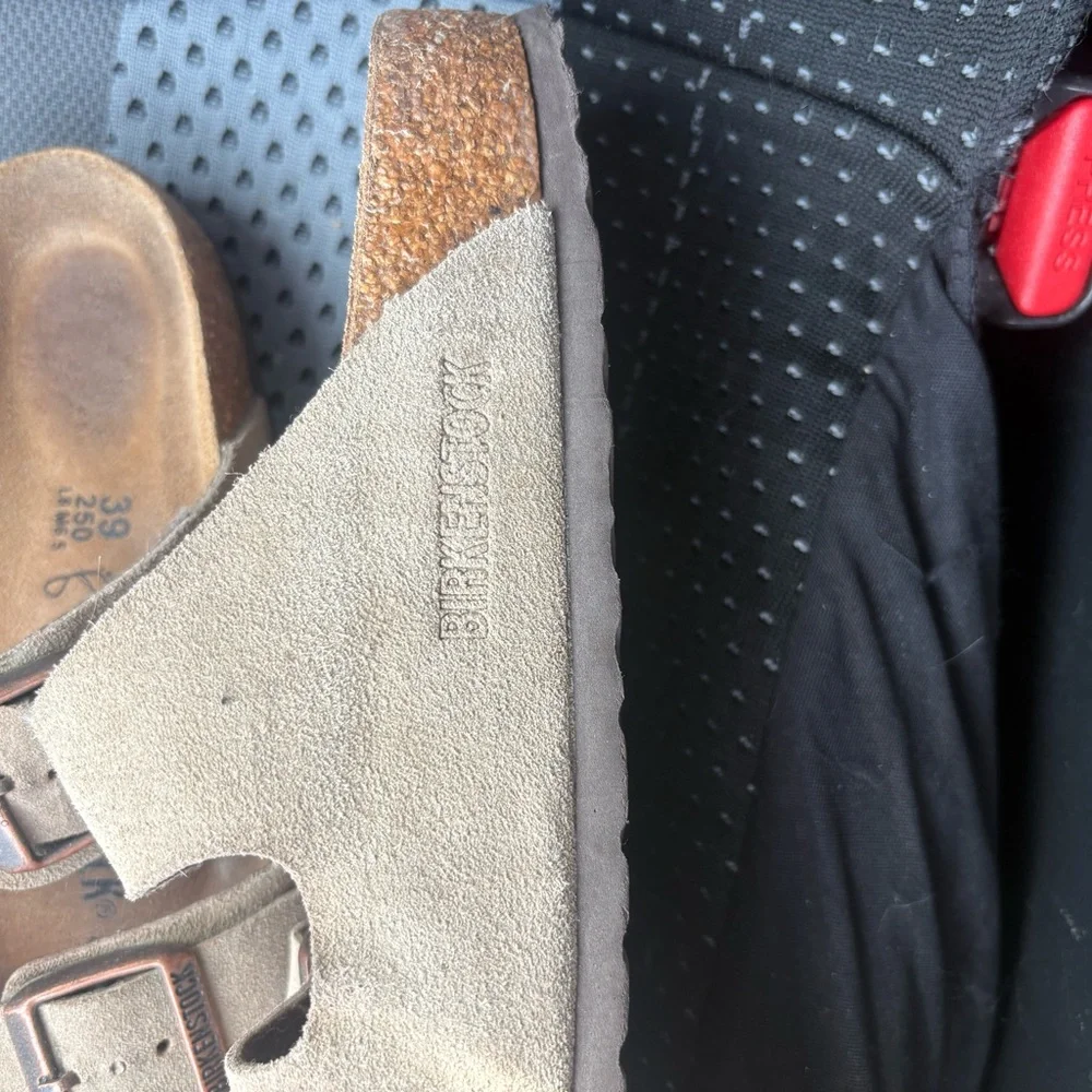 Birkenstock Taupe Suede Two-Strap Sandals - 39 - Picture 5 of 6